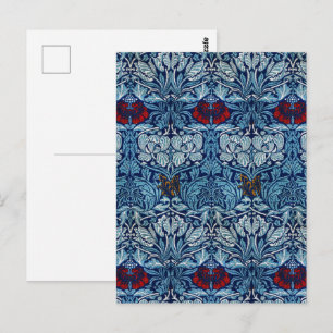 Carte Postale Papier peint Tulipe Rose Navy Blue de William Morr