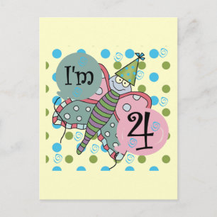 Carte Postale Papillon 4e anniversaire Tshirts et cadeaux