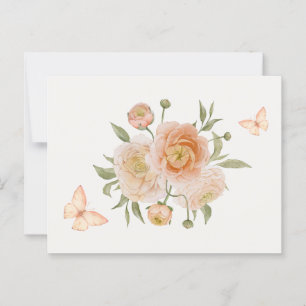 Carte Postale Papillon à fleurs minimaliste