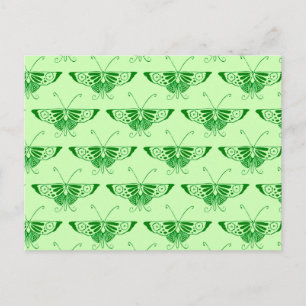 Carte Postale Papillon Art déco stylisé - vert émeraude