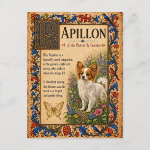 Carte Postale Papillon, Art du Bestiaire Médiéval