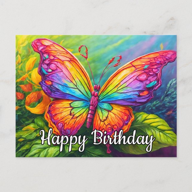 Carte Postale Papillon artistique vibrant mignon (Devant)
