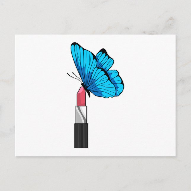 Carte Postale Papillon au rouge à lèvres (Devant)