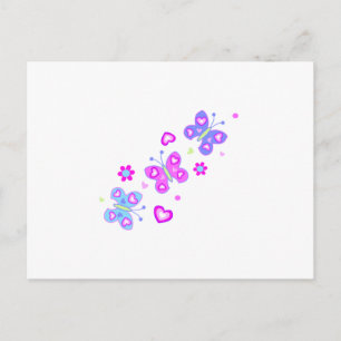 Carte Postale papillon aux coeurs