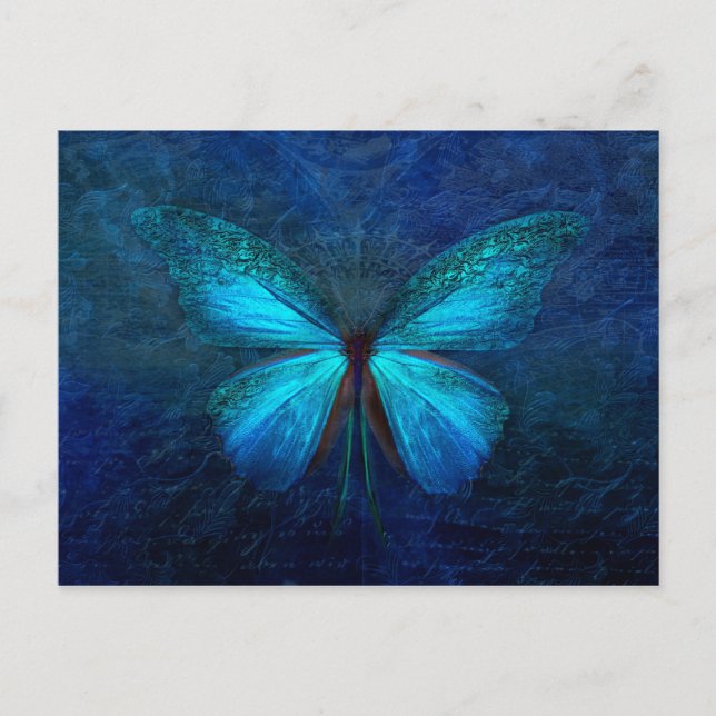 Carte Postale Papillon bleu (Devant)