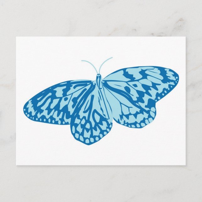 Carte Postale Papillon bleu fantaisie (Devant)