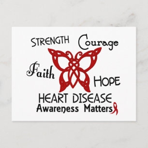 Carte Postale Papillon celtique de la maladie cardiaque 3