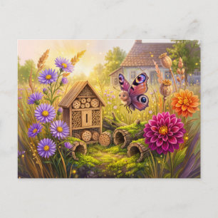Carte Postale Papillon cherchant un abri hivernal à l'hôtel à in