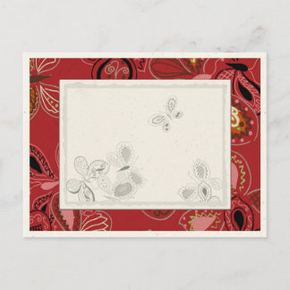 Carte Postale Papillon dansant en rouge