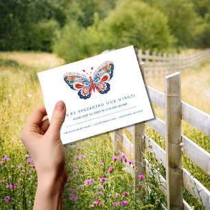 Carte Postale Papillon d'art populaire Faire-part de déplacement