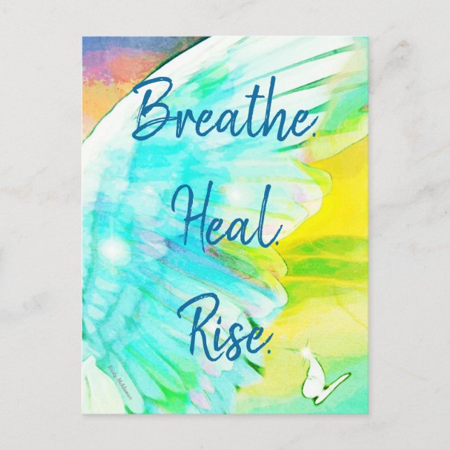 Carte Postale Papillon de l'aile Angel Respirer Heal Rise Aquare (Devant)