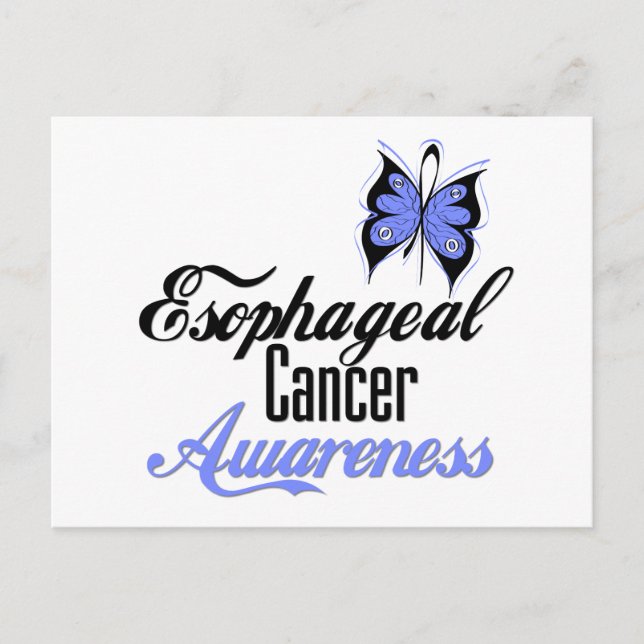 Carte Postale Papillon de sensibilisation au cancer de l'oesopha (Devant)