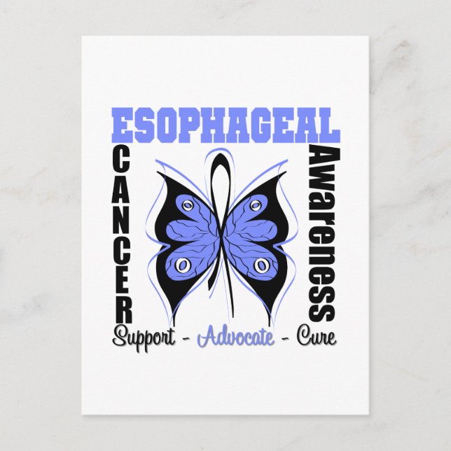 Carte Postale Papillon de sensibilisation au cancer de l'oesopha (Devant)