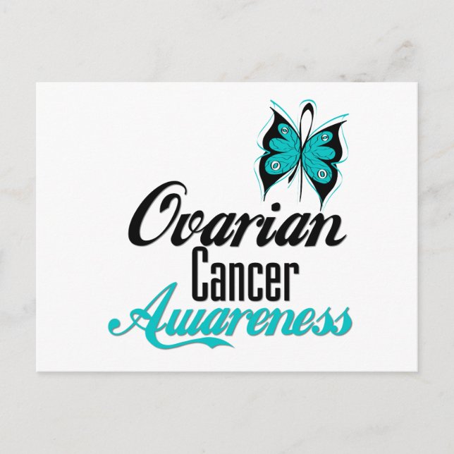 Carte Postale Papillon de sensibilisation au cancer de l'ovaire (Devant)