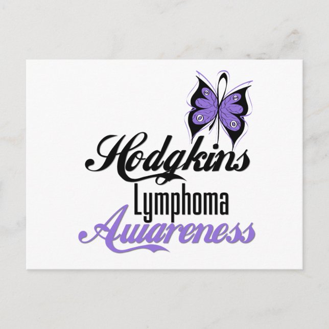 Carte Postale Papillon de sensibilisation au lymphome de Hodgkin (Devant)