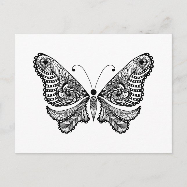 Carte Postale Papillon de style (Devant)