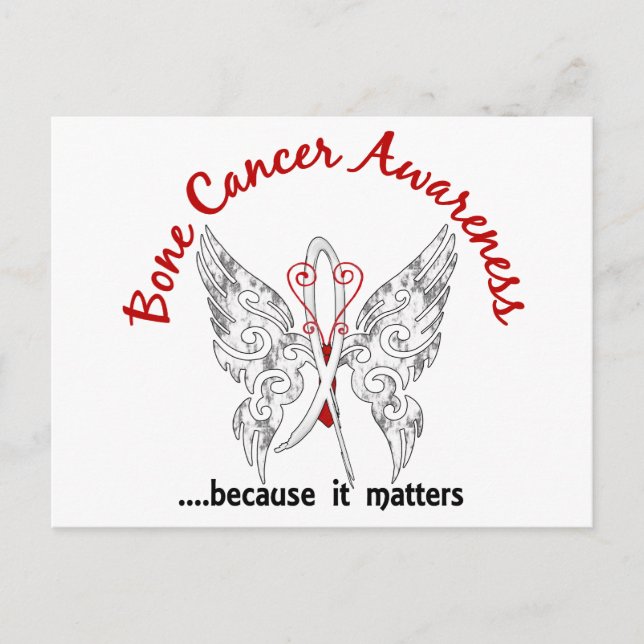 Carte Postale Papillon de tatouage Grunge 6.1 Cancer de l'os (Devant)