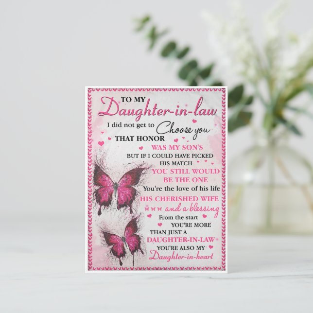 Carte Postale Papillon DIL Vous êtes aussi ma fille dans le coeu (Debout devant)