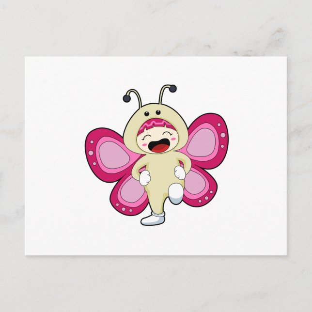 Carte Postale Papillon en costume (Devant)