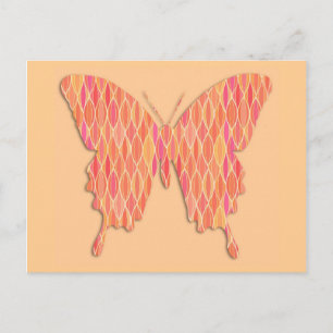 Carte Postale Papillon en impression abstraite - nuances d'orang