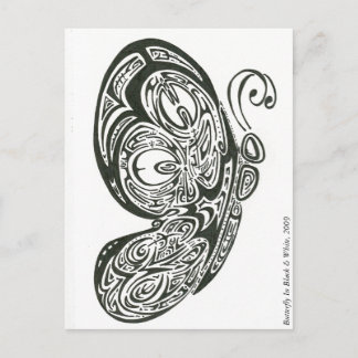 Carte Postale Papillon en noir et blanc, 2009