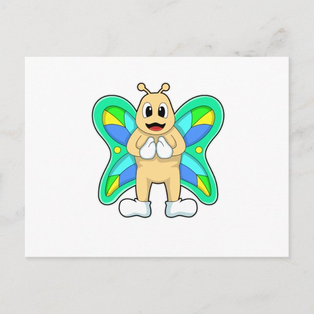 Carte Postale Papillon heureux (Devant)
