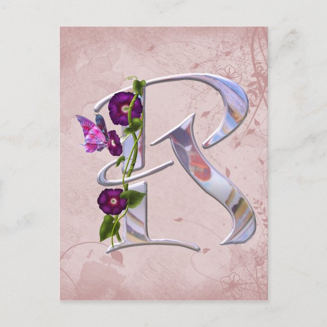 Carte Postale Papillon initial R (Devant)