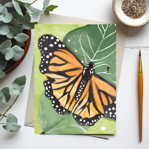 Carte Postale Papillon Monarque   Belle Aquarelle