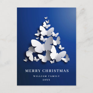 Carte Postale Papillon Monarque Noël Arbre de voeux Fête