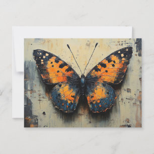 Carte Postale Papillon Moody sur le mur en détresse