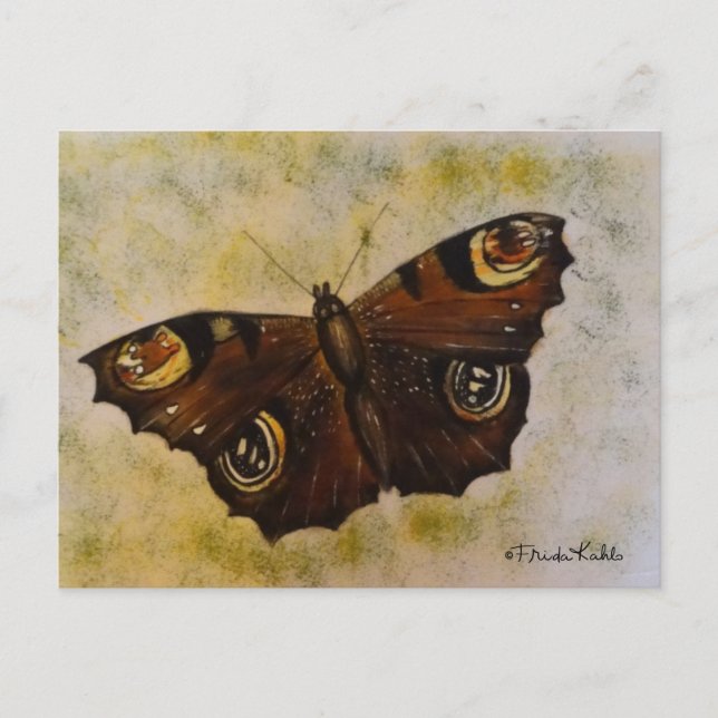 Carte Postale Papillon peint Frida Kahlo (Devant)