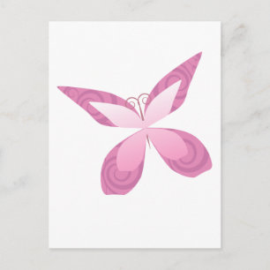 Carte Postale Papillon rose