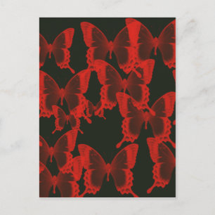 Carte Postale papillon rouge de l'arrière - plan de nuit sombre
