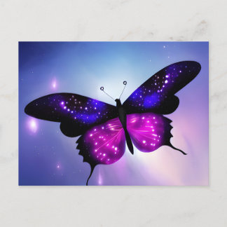 Carte Postale Papillon rouge et rose