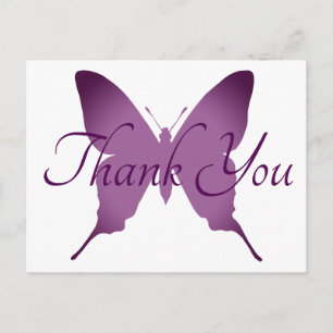 Carte Postale Papillon silhouette ombre violet Merci