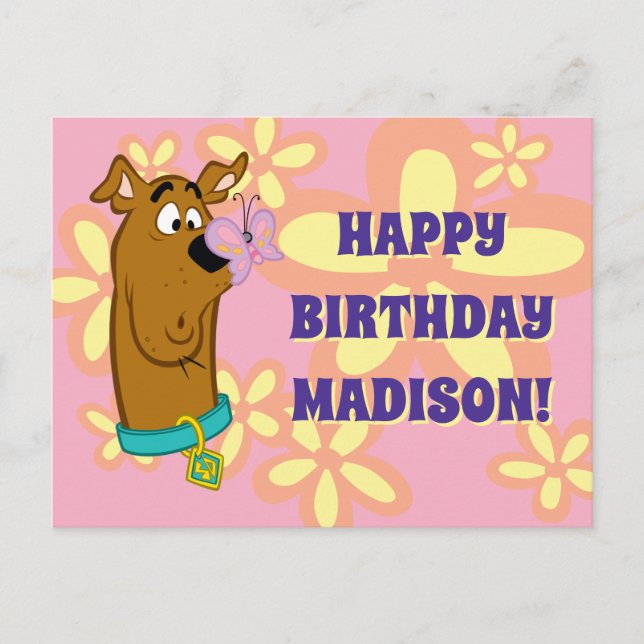 Carte Postale Papillon sur le nez de Scooby-Doo (Devant)