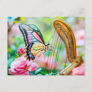 Carte Postale Papillon Swallowtail Photorealiste Jouant de la Ha