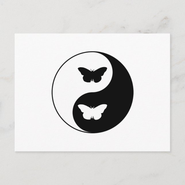Carte Postale Papillon Yin Yang (Devant)