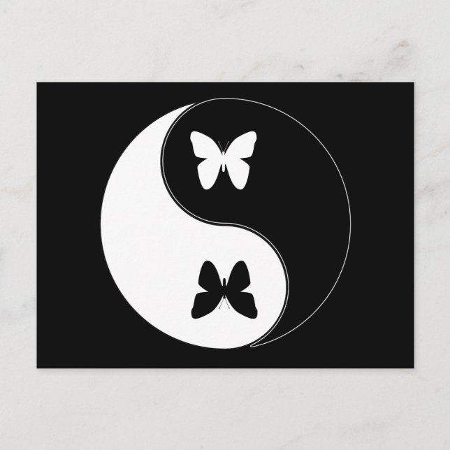 Carte Postale Papillon Yin Yang (Devant)