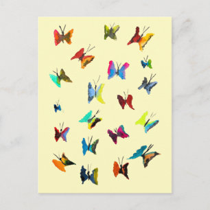Carte Postale Papillons couleur aquarelle