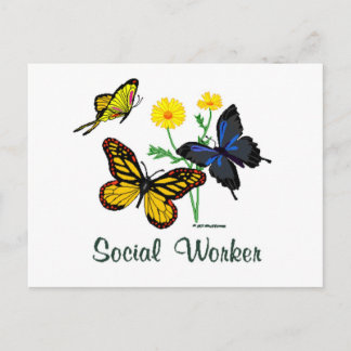 Carte Postale Papillons des travailleurs sociaux