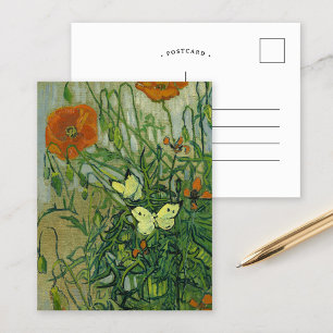 Carte Postale Papillons et Coquelicots   Vincent van Gogh
