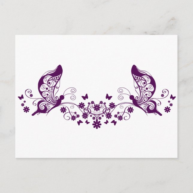 Carte Postale Papillons pourpres (Devant)