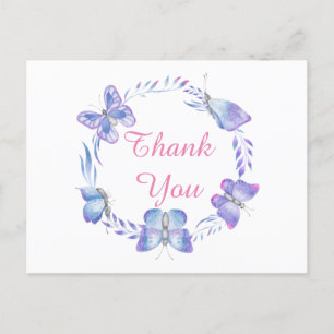 Carte Postale Papillons ronds Classy Merci Avec Enveloppes
