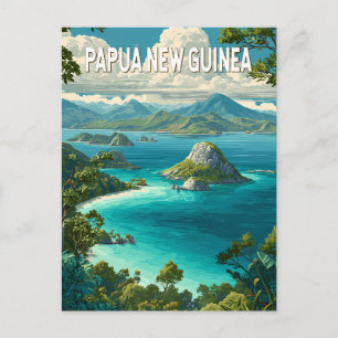 Carte Postale Papouasie-Nouvelle-Guinée Illustration Voyage Art 