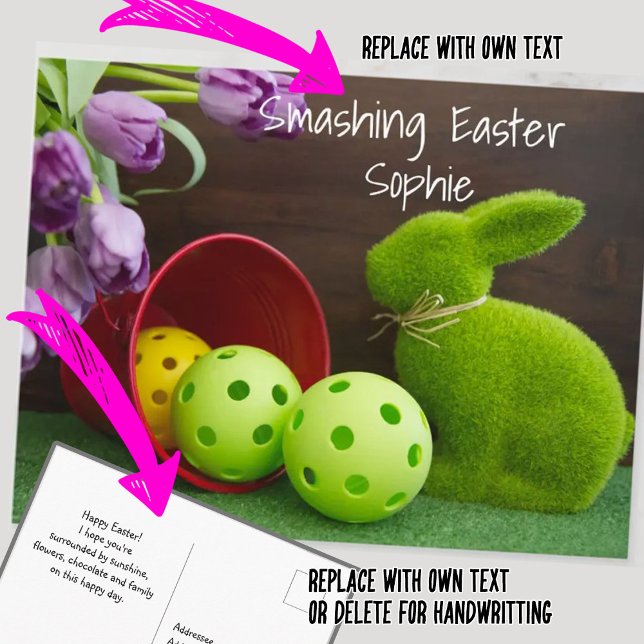 Carte Postale Pâques heureux pour Pickleballer, adorable (Créateur téléchargé)