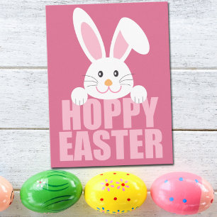 Carte Postale Pâques Verdoyantes - Joli Joyeux Pun Lapin De Pâqu