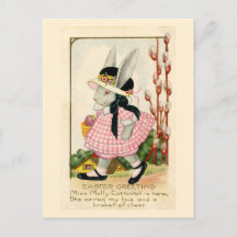 Pâques vintages, Petit lapin dans Bonnet de Pâques