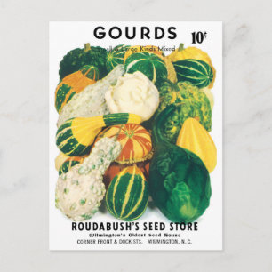 Carte Postale Paquet de semences vintage, Gourdes mixtes