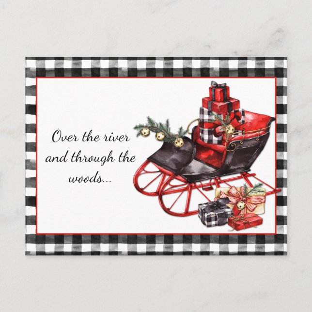 Carte Postale Paquets de serpents noirs et rouges Noël (Devant)